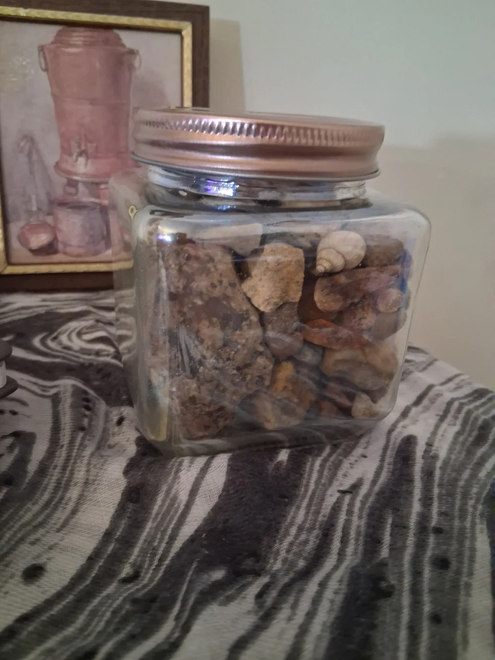 Glass Jar Filled With Beautiful Stones